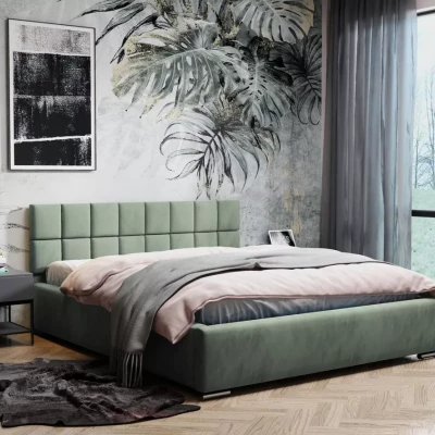 Kárpitozott ágy 120x200 RICARDINA steppelt fejtámlával - menta