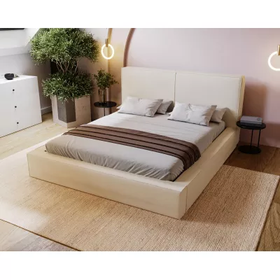 Kárpitozott egyszemélyes ágy 140x200 NIDIA 2 tárolóhellyel - vanília