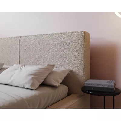 Kárpitozott egyszemélyes ágy 160x200 NIDIA 2 tárolóhellyel - bézs