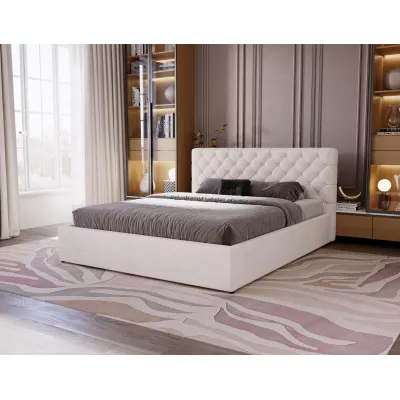 Kényelmes kárpitozott ágy 180x200 MARLISA SLIM 2 tárolóhellyel - vanília