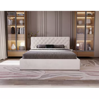Kényelmes kárpitozott ágy 180x200 MARLISA SLIM 2 tárolóhellyel - vanília