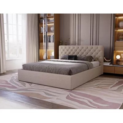 Kényelmes kárpitozott ágy 180x200 MARLISA SLIM 2 tárolóhellyel - bézs