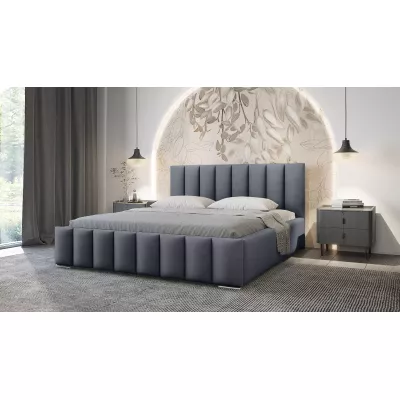 Elegáns kárpitozott ágy 120x200 MADALENA 2 tárolóhellyel - szürke