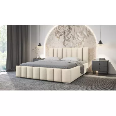 Elegáns kárpitozott ágy 160x200 MADALENA 2 tárolóhellyel - vanília