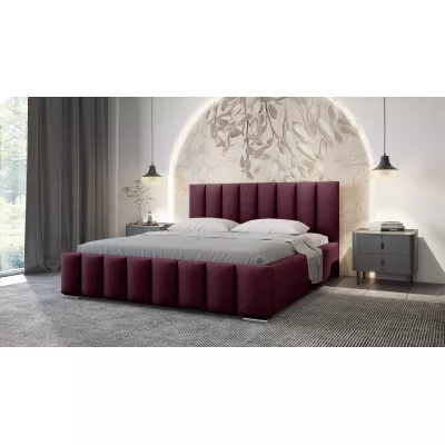 Elegáns kárpitozott ágy 160x200 MADALENA - bordó