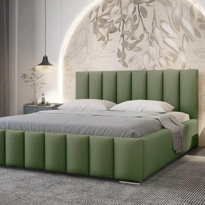 Elegáns kárpitozott ágy 160x200 MADALENA - khaki