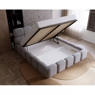 Kárpitozott ágy 160x200 ALZIRA 2 tárolóhellyel - szürke
