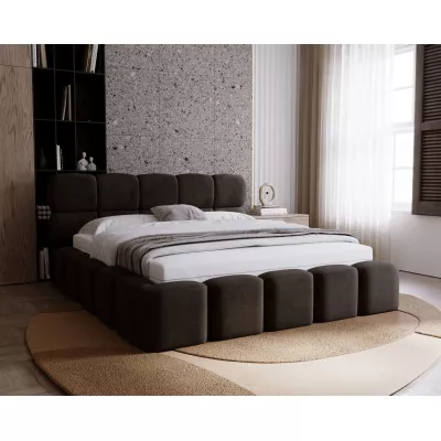 Kárpitozott ágy 180x200 ALZIRA - sötétbarna
