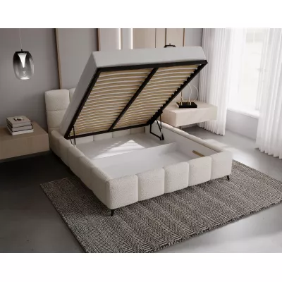 Kárpitozott ágy 120x200 ARMINDA 2 tárolóhellyel - szürke
