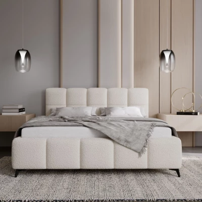 Kárpitozott ágy 140x200 ARMINDA - krémfehér