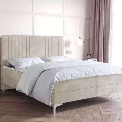 Kontinentális ágy 120x200 HACINA tárolóhellyel - világos bézs