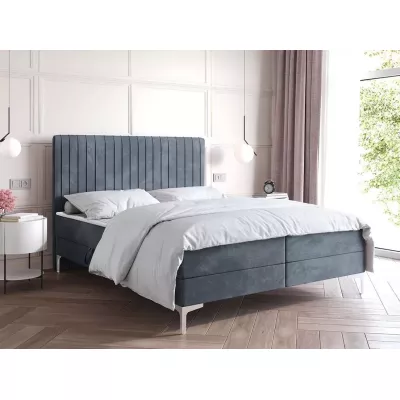 Kontinentális ágy 120x200 HACINA tárolóhellyel - kékesszürke