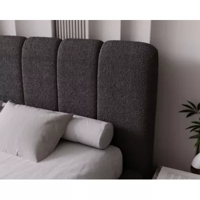 Kárpitozott ágy 140x200 FATUMATA - sötétszürke