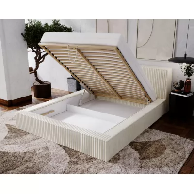Kárpitozott dupla ágy 160x200 SIDONIA 2 tárolóhellyel - sötétszürke