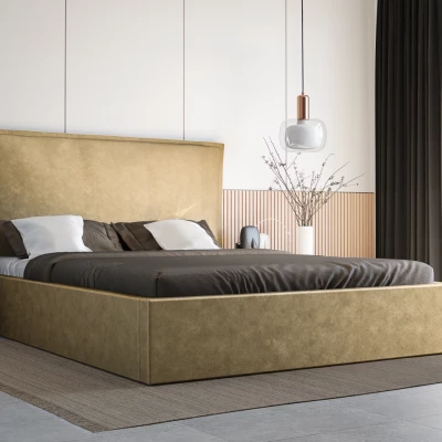 Egyszemélyes ágy 120x200 LUDMILA SLIM 1 tárolóhellyel - bézs