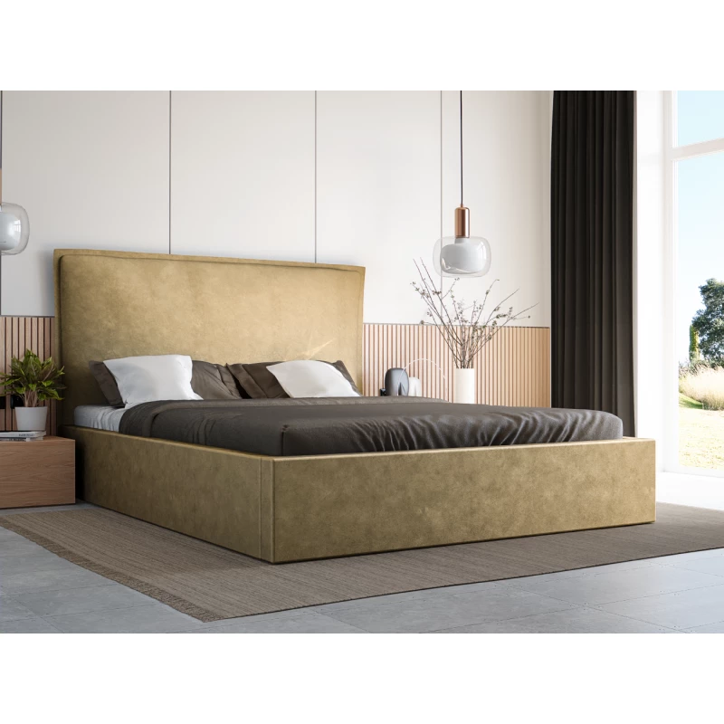 Egyszemélyes ágy 120x200 LUDMILA SLIM 1 tárolóhellyel - bézs