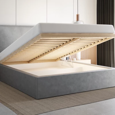Egyszemélyes ágy 120x200 LUDMILA SLIM 1 tárolóhellyel - sötétszürke