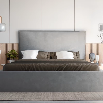 Egyszemélyes ágy 120x200 LUDMILA SLIM 2 tárolóhellyel - szürke