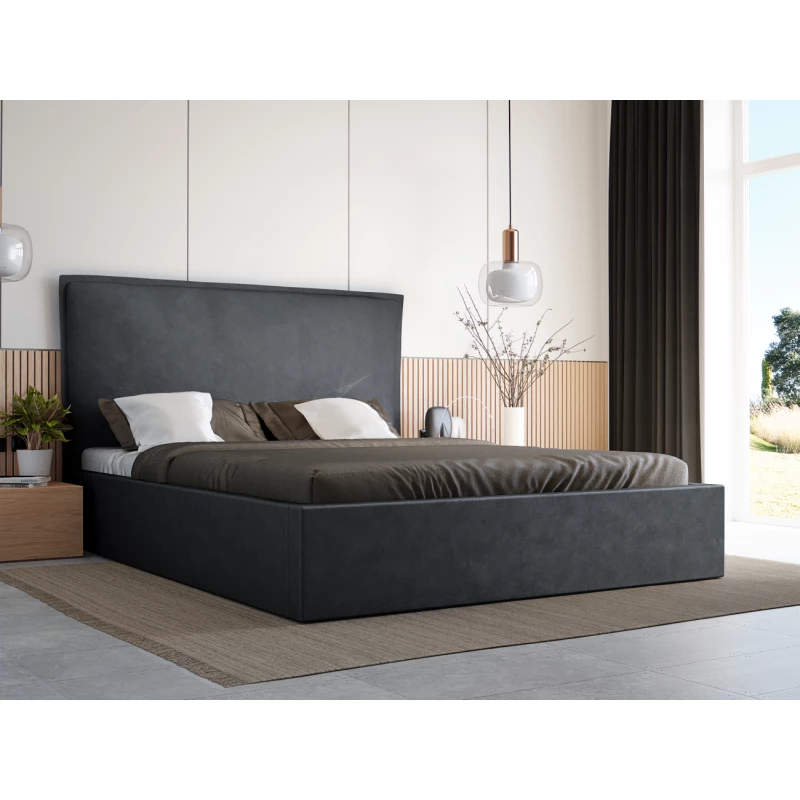Franciaágy 160x200 LUDMILA SLIM - sötétszürke
