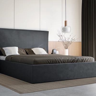 Franciaágy 180x200 LUDMILA SLIM - sötétszürke