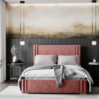 Designer franciaágy 160x200 EMILY 2 - rózsaszín