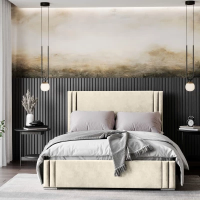 Designer franciaágy 160x200 EMILY - vanília