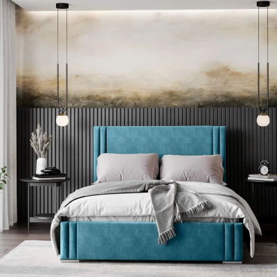 Designer franciaágy 160x200 EMILY - kék