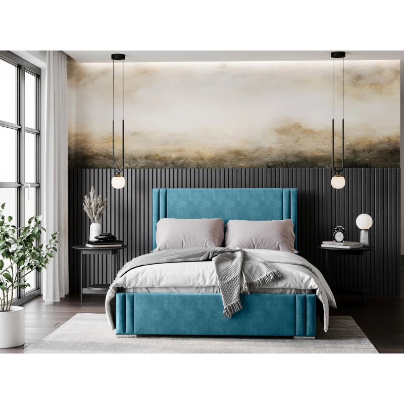 Designer franciaágy 160x200 EMILY - kék