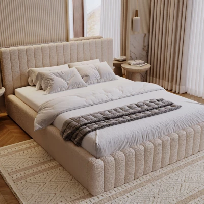 Elegáns franciaágy 160x200 TEREZIE 1 - bézs