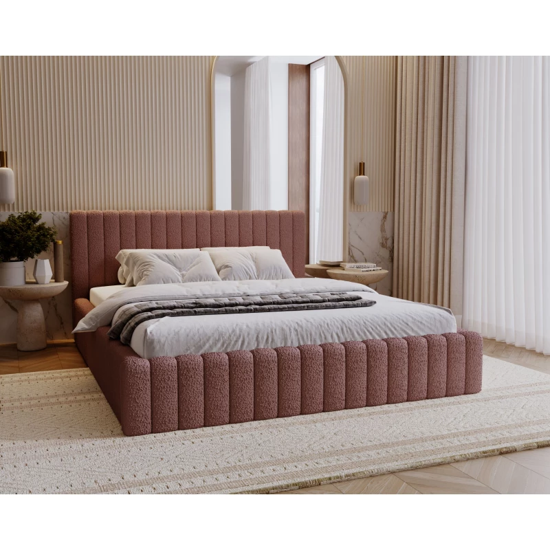 Elegáns franciaágy 140x200 TEREZIE 2 - rózsaszín