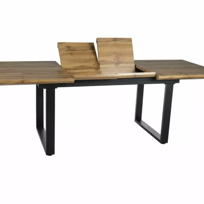 Kihúzható étkezőasztal 160(240)x90 UPTON - kézműves tölgy / fekete
