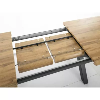 Kihúzható étkezőasztal 160(240)x90 UPTON - kézműves tölgy / fekete