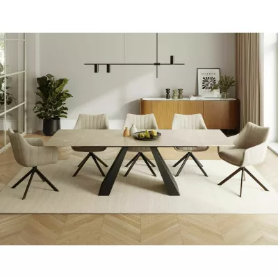 Kihúzható étkezőasztal 160(240)x90 GEDEON - krém / fekete
