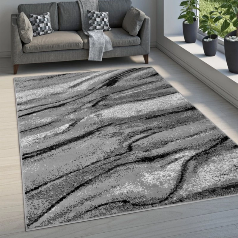 Téglalap alakú szőnyeg 50x90 cm LUKEN - szürke / fekete