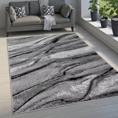 Téglalap alakú szőnyeg 50x90 cm LUKEN - szürke / fekete