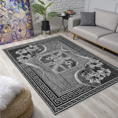Mintás szőnyeg 50x90 cm LUKEN - szürke / fekete