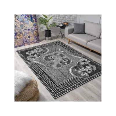 Mintás szőnyeg 50x90 cm LUKEN - szürke / fekete
