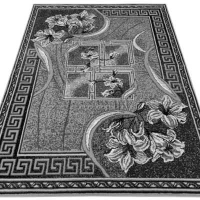Mintás szőnyeg 50x90 cm LUKEN - szürke / fekete