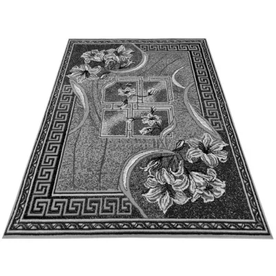 Mintás szőnyeg 50x90 cm LUKEN - szürke / fekete