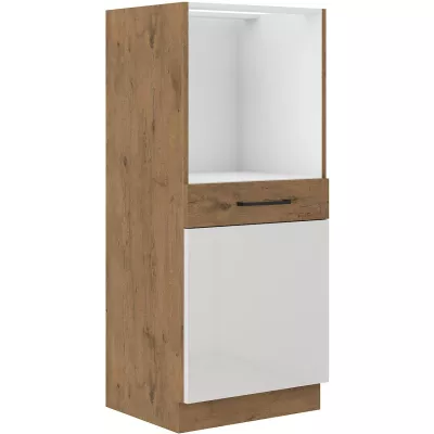 VANYA beépített sütőhöz való konyhaszekrény - szélesség 60 cm, fehér / lancelot tölgyfa