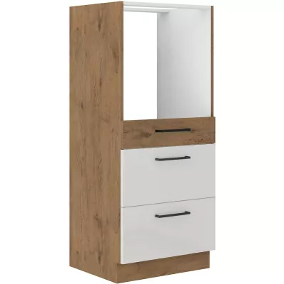 Fiókos szekrény beépített sütőhöz VANYA - szélesség 60 cm, fehér / lancelot tölgy