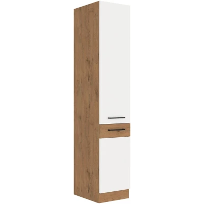 VANYA élelmiszerszekrény - szélesség 40 cm, fehér / lancelot tölgyfa