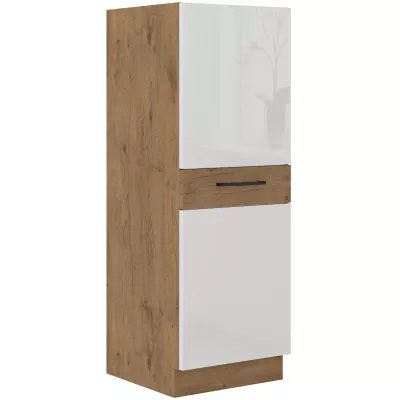 VANYA rejtett fiókos konyhaszekrény - szélesség 50 cm, fehér / lancelot tölgy