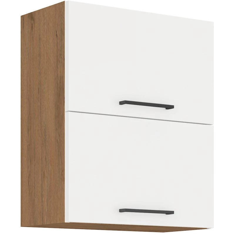 VANYA felső felnyitható szekrény - szélesség 60 cm, fehér / lancelot tölgy