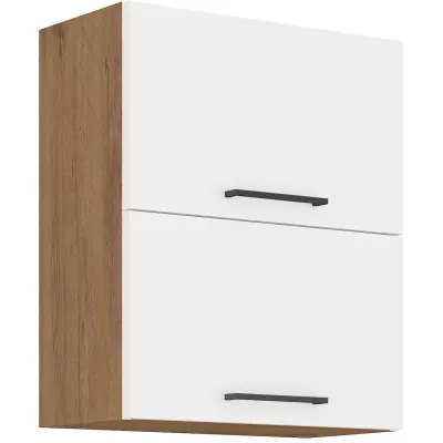 VANYA felső felnyitható szekrény - szélesség 60 cm, fehér / lancelot tölgy