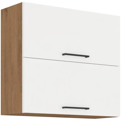 VANYA felső emelőszekrény - szélesség 80 cm, fehér / lancelot tölgy