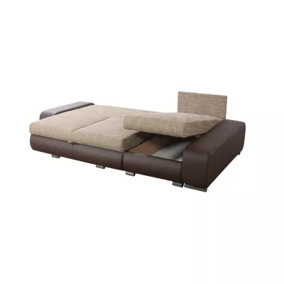 XAVERA tárolóhellyel ellátott kanapégarnitúra - sötétszürke / világossárga