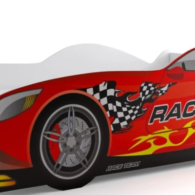 Gyerekágy autó formájában 80x160 RACER matraccal - piros