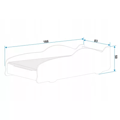 Gyerekágy autó formájában 80x160 POLICE - ezüst