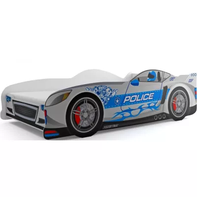 Gyerekágy autó formájában 80x160 POLICE - ezüst